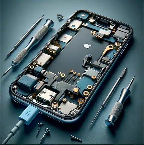 iPhone Charging port repairing with tools