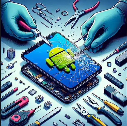 Android smartphone screen repairing and tools around