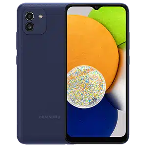 samsung galaxy A03 in dark blue color