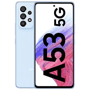 samsung galaxy A53 in blue color
