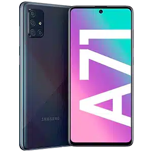 samsung galaxy A71 in blue color