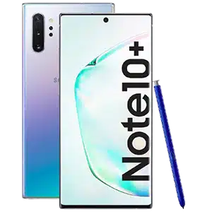 samsung galaxy NOTE 10+ in blue and pink gradient